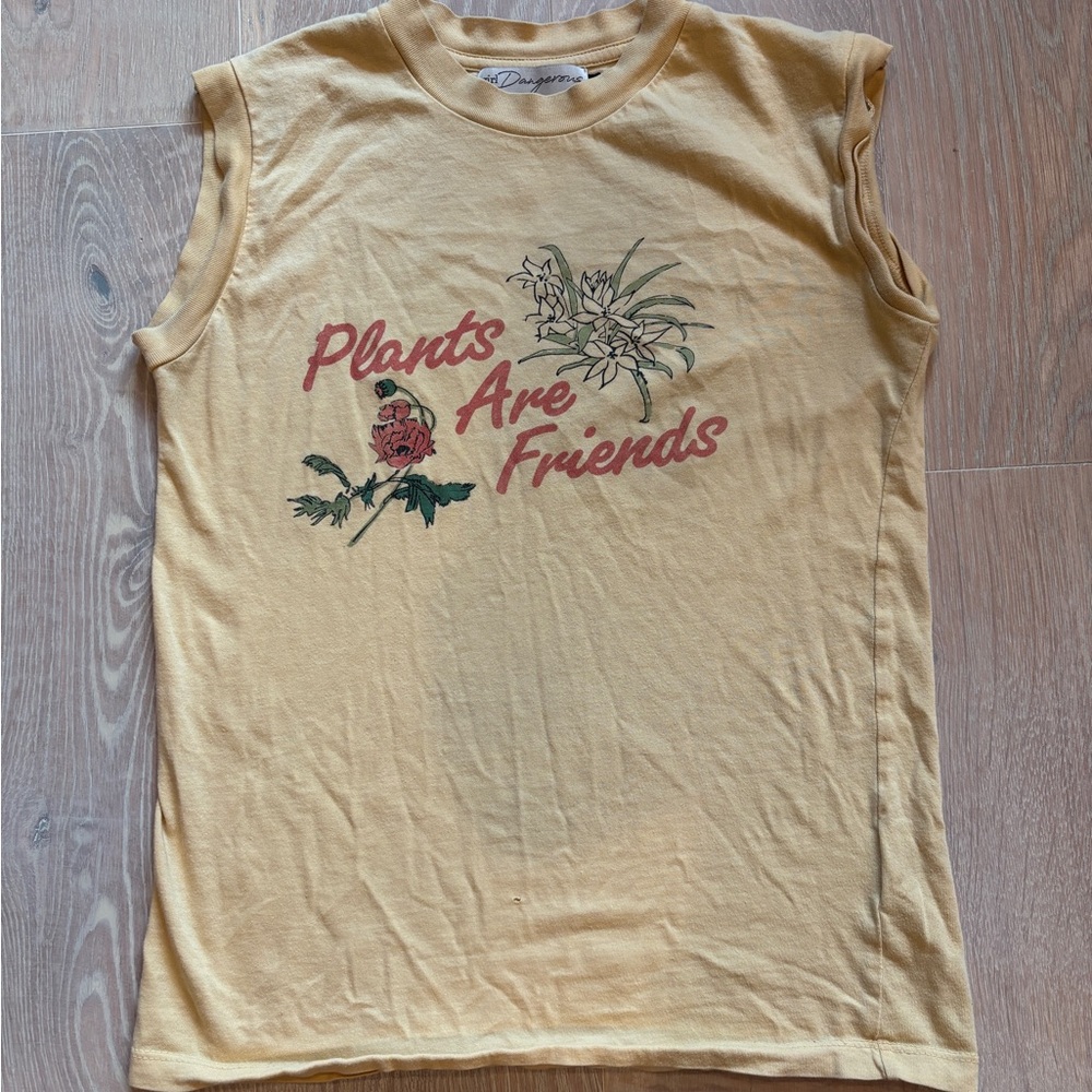 Girl Dangerous Free People Plants Are Friends' Muscle Tee - S